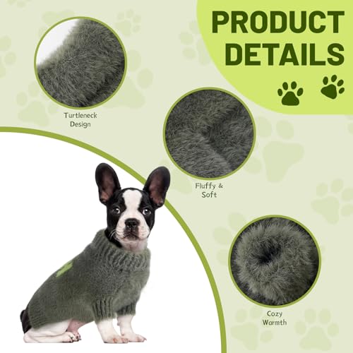 Small Dog Furry Pullover Sweater (F Green(Order One Size Up) / Small)