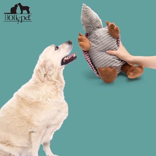 Armadillo Squeaky Dog Toys for Medium Large Dogs (14 IN / Pink)