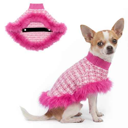 Pink Dog Sweater Cloak (Medium(Back Length 12") / Pink)