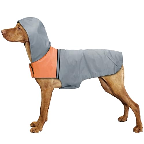 Dog Raincoat with Reflective Strip (XL / Grey)