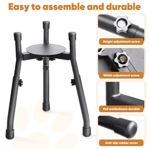 Adjustable Raised Metal Dog Bowl Stand (Stand / W 6.3"-10.2", H 8.8'',10.8",12.5")