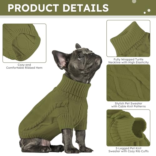 Dog Sweater for Small to Large Dogs (Large / Olive Green)