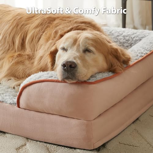 Orthopedic Dog Bed for Medium Dogs (Pink / 28"L x 23"W x 6.5"Th)
