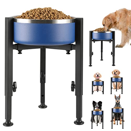 Single Dog Bowl Stand (Adjustable Wide 7"-11" Height: 8.5"-14.5")