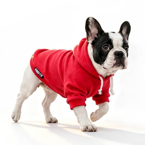 Fleece Dog Hoodie with Leash Hole for Small to Large Dog (Red / XX-Large)