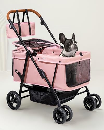 Dog Stroller for Large & Medium Dogs (Bluesh Pink)