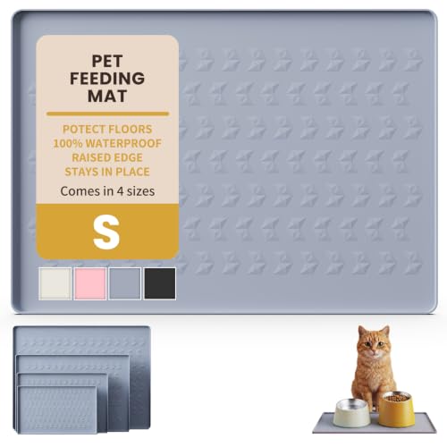 Silicone Pet Feeding Mat (Gray / 18.5"L x 11.5"W)