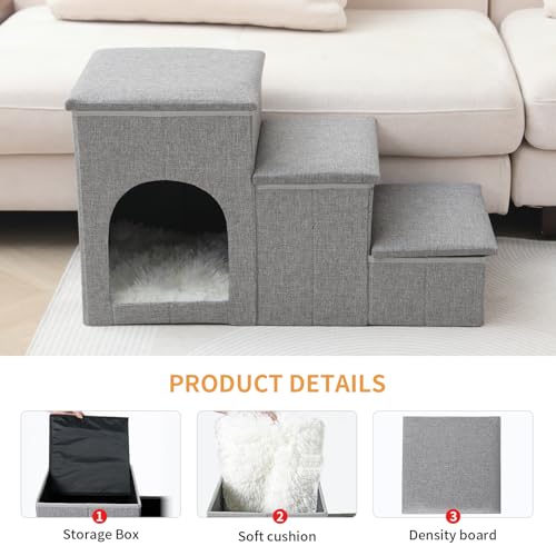 Dog Stairs for Small Dogs (Grey)