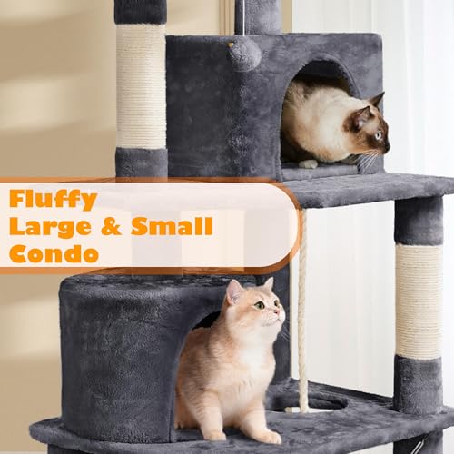 62.5in Tall Cat Tree w (62.5in / Dark Gray)