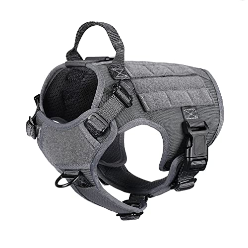 Tactical Dog Harness for Small Dogs (Small (Pack of 1) / Grey)
