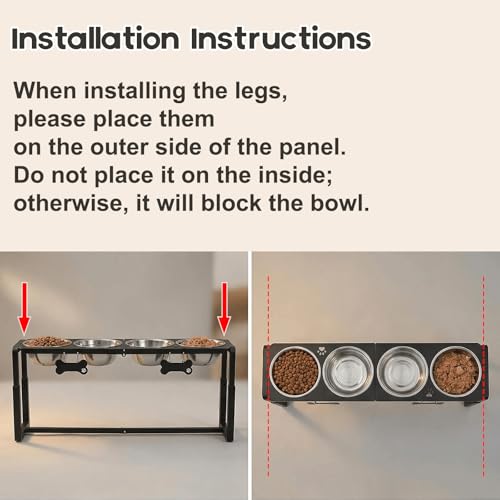 Metal Elevated Dog Bowls (8.8-14" | M/L Dogs | 4×58oz Bowls)
