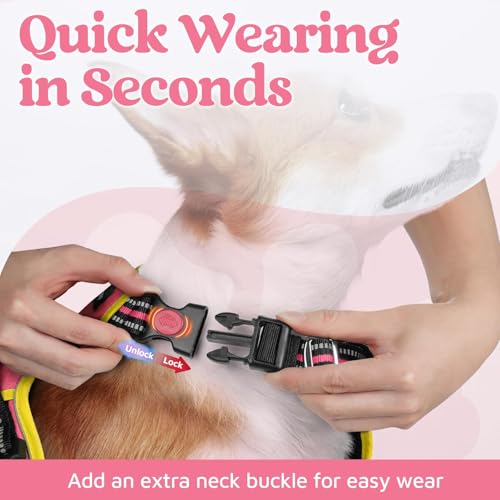 Dog Harness Small Sized (Pink & Yellow / Small)