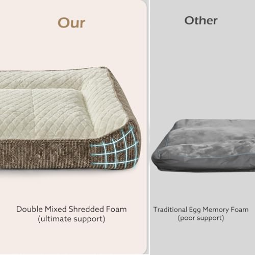 XL Orthopedic Dog Bed for Large Dogs (XL Plus(45"L x 32"W x 9.5"Th) / Beige)