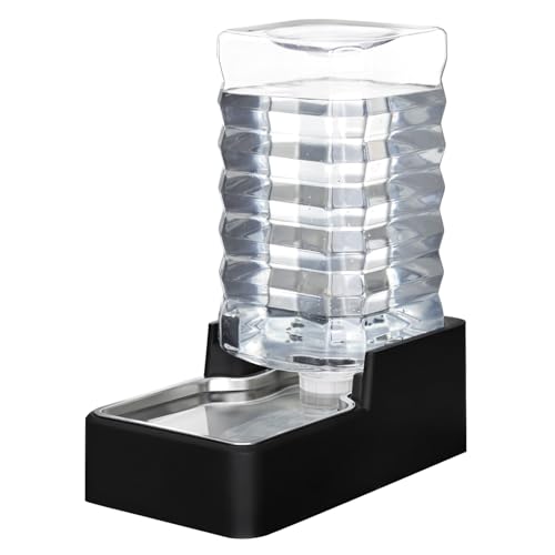 2.64Gallon Automatic Dog Water Dispenser for Dog (Black without Filter / 10L)