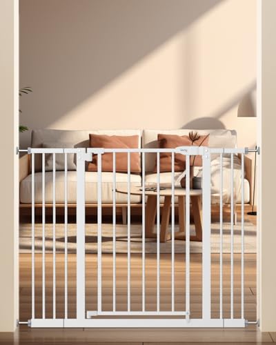 29" 42.5" Baby Gate for Stairs (White / 29-42.5"Wide, 30"Tall)