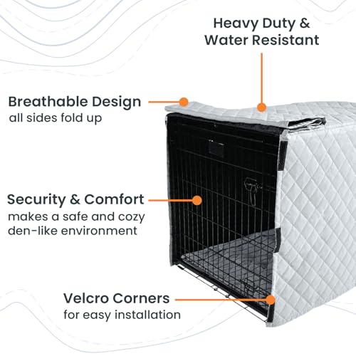 Quilted Dog Crate Cover (Black / 42")