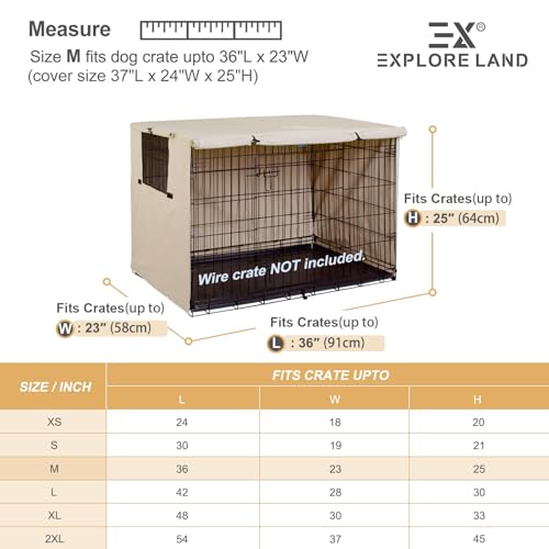 Dog Crate Cover (Tan / 36.0"L x 23.0"W x 25.0"H)