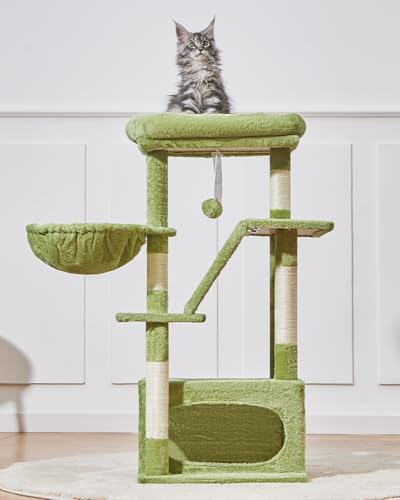 Cat Tree 38.5In Cat Tower for Indoor Cats (Green / 38.5 Inches)