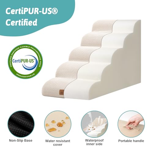 Dog Stairs for Small Dog 22.6" H (Beige / Standard:15.7"x33"x22.6")