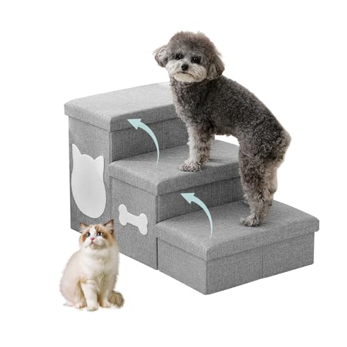 Dog Steps for High Bed (Grey / 3-Step)