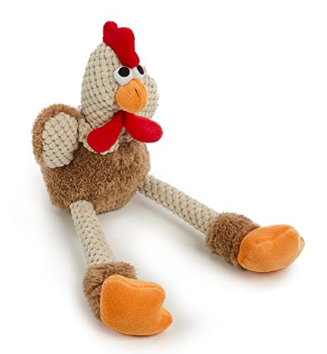 Checkers Skinny Rooster Squeaky Plush Dog Toy (Checkers - Skinny Rooster (Brown) / Small)