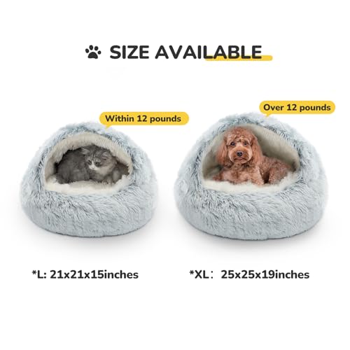 Cat Bed Hooded Cat Beds for Indoor Cats or Small Dogs (25.0"L x 25.0"W x 19.0"Th / gray)