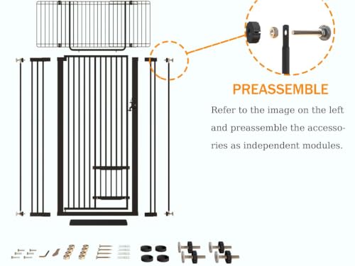 71" Extra Tall Cat Gate 29.5 (Black / 71 inches SET A)
