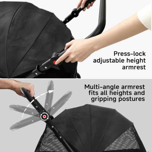 Dog Stroller for Large & Medium Dogs (Black)