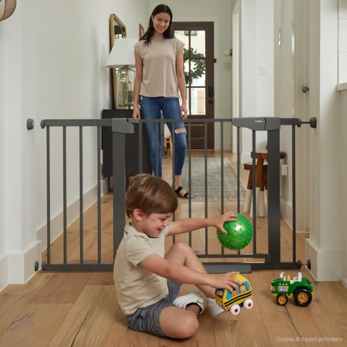 2 Pack 30 46" Baby Gate for Stairs (Black / 30"-46"W x 30.5"H | 2 Pack)