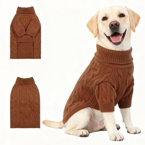Small Medium Dog Sweater (Brown / X-Large)