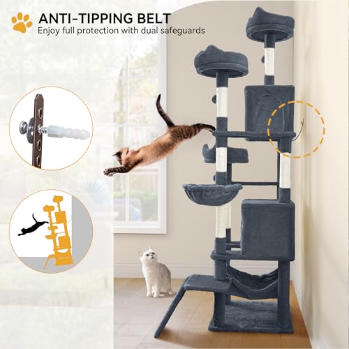 75 Inch Tall Cat Tree Indoor (Dark Gray / 75 inch)