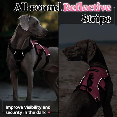 Escape Proof Dog Harness for Large (Pink / Large)