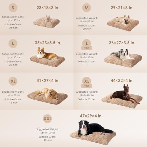 Washable XL Dog Beds Large Sized Dog (Camel / 41" x 27"x 4")