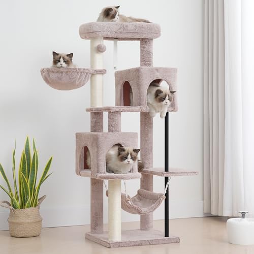 Cat Tree Tower with Sturdy Steel Tube for Indoor Cats GCT014MU (51.2 inches / Muchroom)