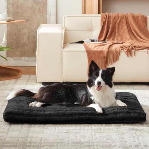 Washable XL Dog Bed for Extra Large Dogs (Black / 40.0"l x 27.0"w x 3.5"th)