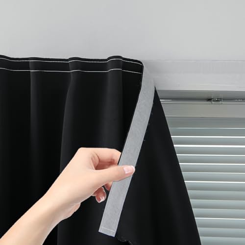 Adhesive Blackout Curtains (59"W x 84"L (Pack of 2) / Black)