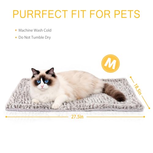 Self Warming Cat Bed Self Heating Cat Pad Pet Mat Indoor Outdoor (A: Light Grey / Medium)