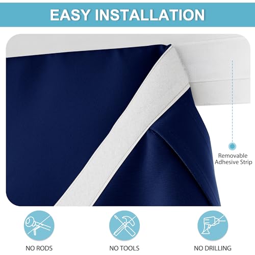 Blackout French Door Curtain (Navy Blue / 26"W x 72"L (Pack of 1))