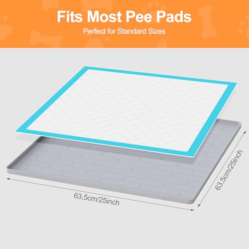 Pee Pad Tray Holder for Dogs (Light Gray / 25"L x 25"W)