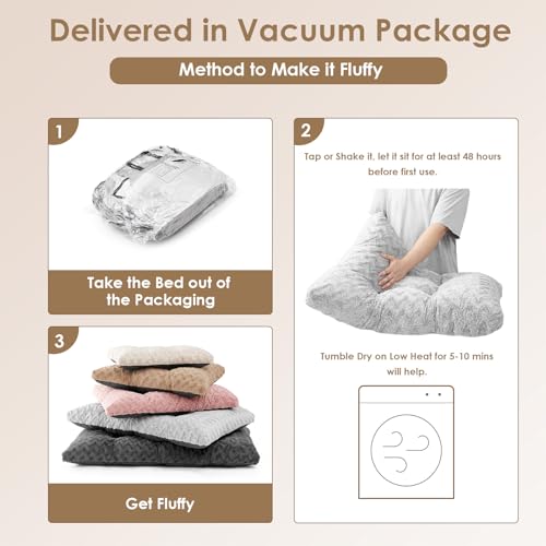Washable XL Dog Beds Large Sized Dog (Grey / 44" x 32" x 4")