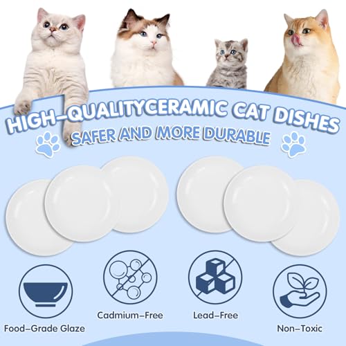 6 Pack Cat Food Bowl (White)