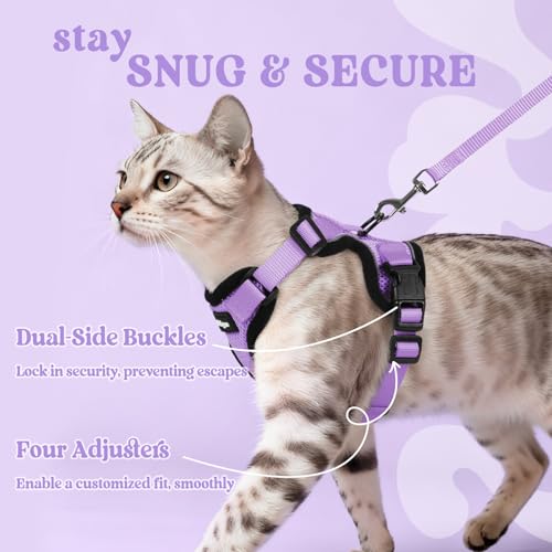 Cat Harness and Leash Set (S / Light Purple)