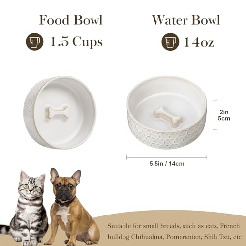 Ceramic Dog Food Bowl (Honeycomb / 2 Cups)