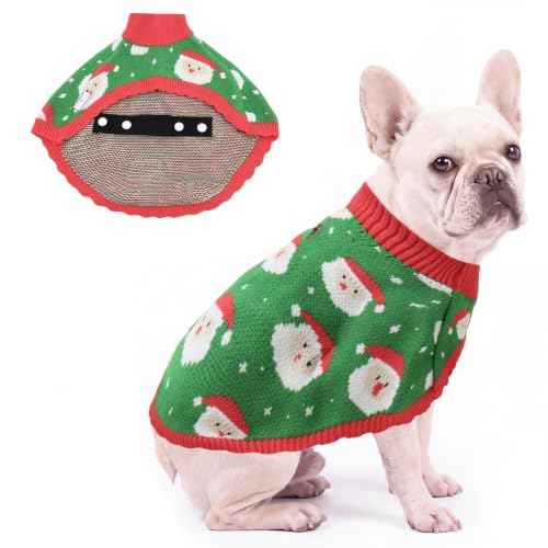 Dog Christmas Sweater Cloak (Large(Back Length 14") / Christmas Forest Green)