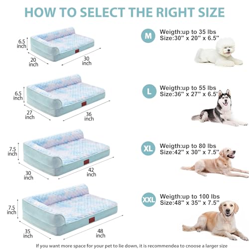 Orthopedic Washable Dog Bed (Rainbow / 48.0"l x 35.0"w x 7.5"th)