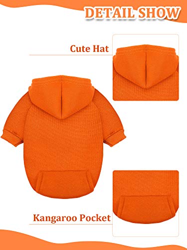 6 Pieces Dog Hoodie Winter Warm Sweater with Hat Small Dogs (XS)