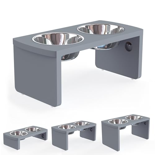 Elevated Dog Bowls (Grey / Medium: 7'' Tall-40oz Bowl)