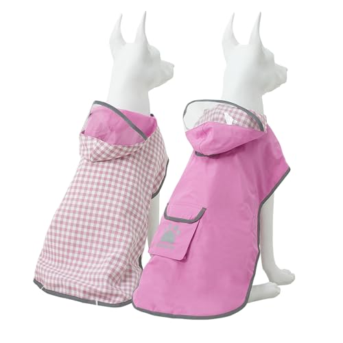 Dog Raincoat Reversible (Dark Pink / X-Small(4-9lb))