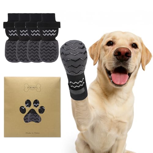 Dog Socks Shoes for Hot Pavement to Prevent Licking Paws (Black / Medium (Paw Width: 2.6"))