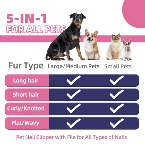 Dog Brush for Shedding (6-Pink)